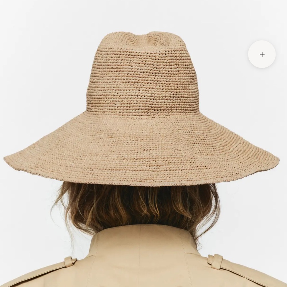 NWT Janessa Leone Tan Waverly Hat Raffia Straw - Picture 3 of 6